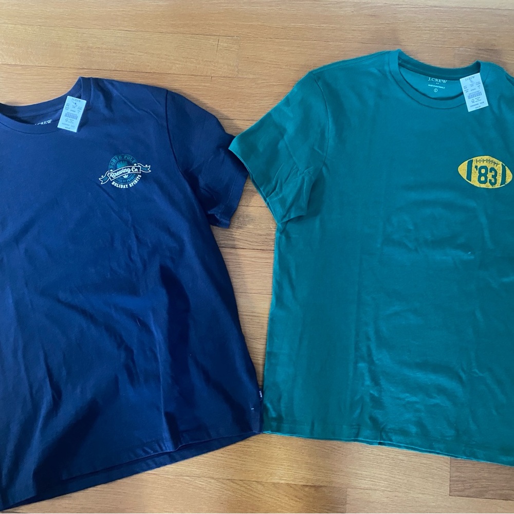 J.Crew Graphic Tees - Navy and Teal